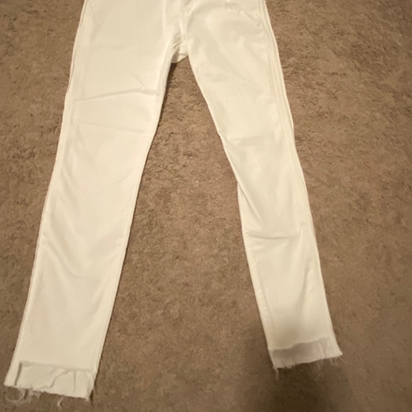Express White Ripped Stretch Mid Rise Ankle Legging Jeans - Picture 2 of 6